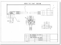 乔普欧洲电源连接线图纸下载,IEC19加欧洲烟斗插图纸,C19品字尾电源线图纸下载
