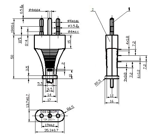 Italy (Italy) Plug Details-Ningbo Qiaopu Electric Co., Ltd.