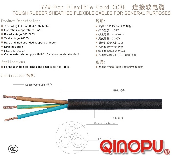 橡胶线,国标CCC认证橡胶线,CQC认证橡胶线,60245 IEC53（YZW）橡胶线