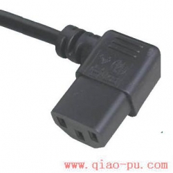 弯头品字尾 IEC 60320 c-13 90°直角三芯插品字尾 C13弯头电脑插头