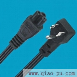 UL certification notebook power cord,NEMA 5-15P/IEC 60320 C-5,UL Standard right angle plug power cord