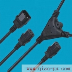 one to Two connectors,power cord,power cord three-way connector