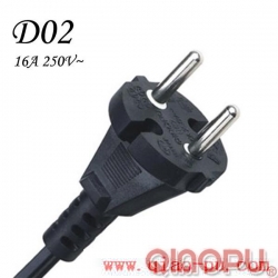 D02-乔普电源线,16A插头,VDE认证电源线,欧规电源线