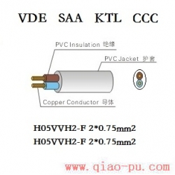 H05VVH2-F | H05VVH2-F 2*0.75mm2 | H05VVH2-f扁护套线