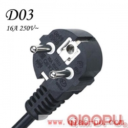 D03-QIAOPU Power cord,Euro power cord,Schuko power cable,VDE Plug