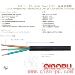 60245 IEC 52（YZW）-乔普橡胶线,国标CCC认证橡胶线,CQC认证橡胶线,60245 IEC53（YZW）橡胶线