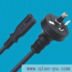 Two cores Australia plug with IEC 7 power cord,2 PIN power cord