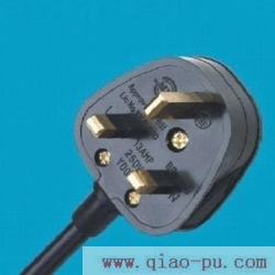 BSI certification fabricated plugs,British removable plug English type fused power cord